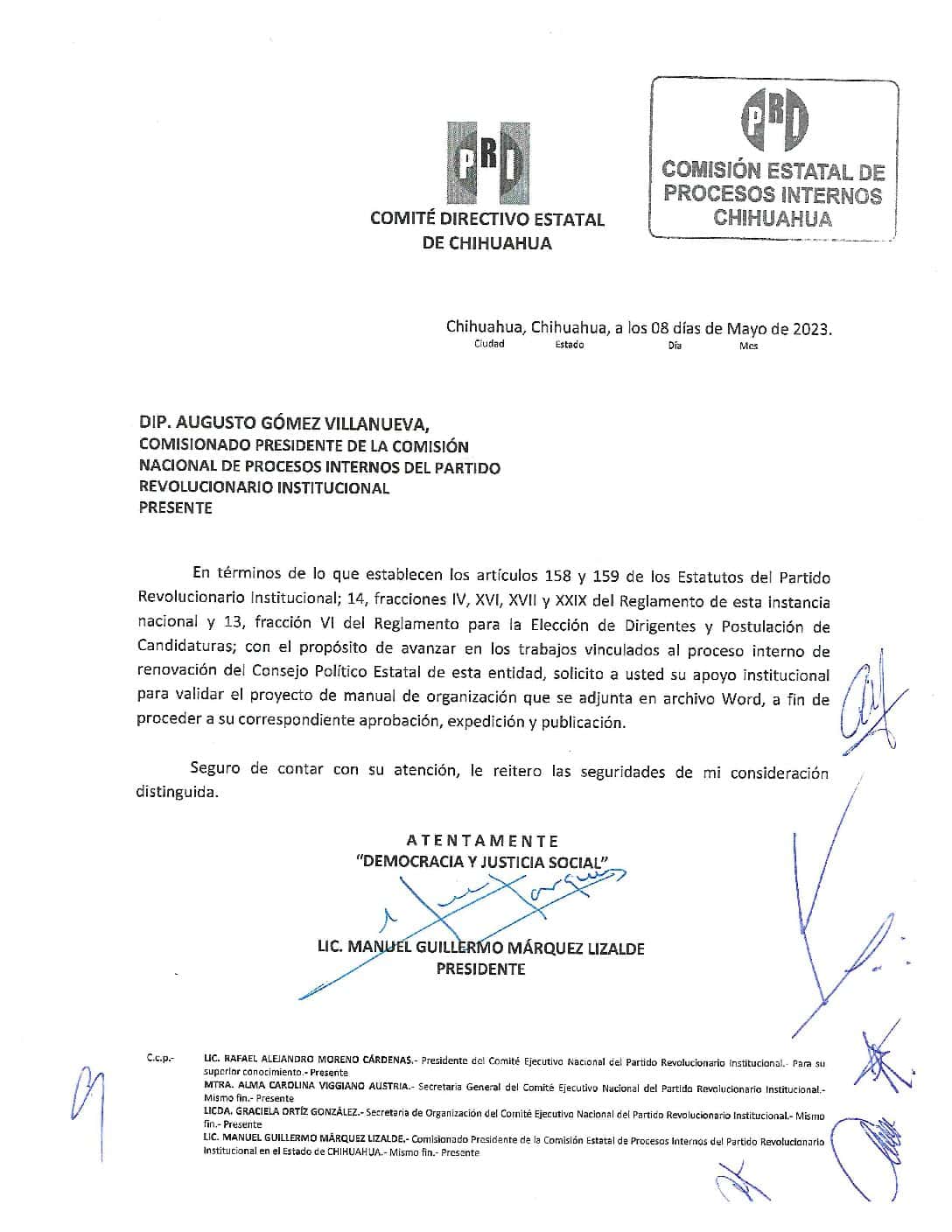 MANUAL DE ORGANIZACION PARA EL PROCESO INTERNO DE ELECCION DE LAS Y LOS CONSEJEROS POLITICOS INTEGRANTES DEL CONSEJO POLITICO ESTATAL PARA EL PROCESO ESTATUTARIO 2023-2026